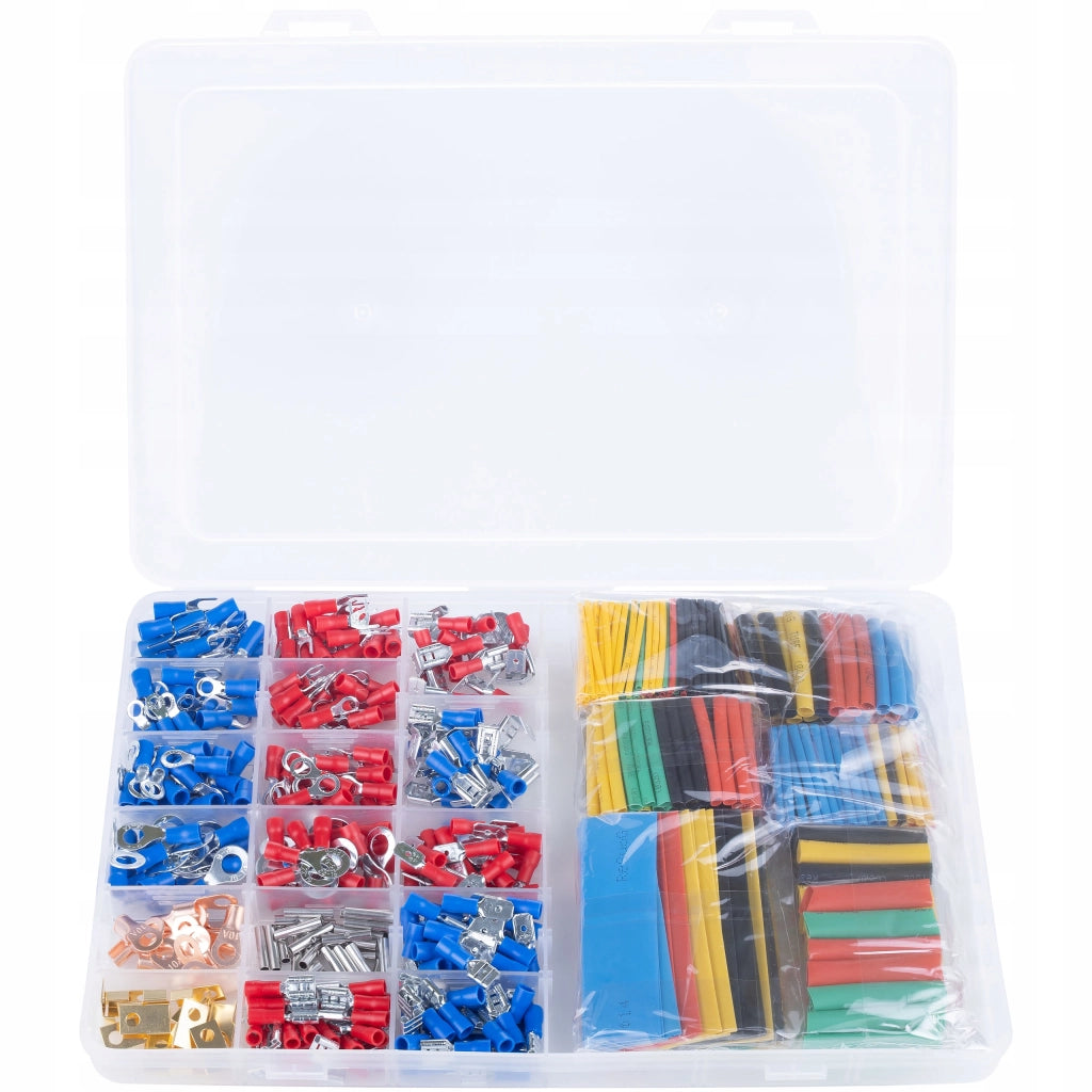 Set di Connettori Isolati e Tubetti Termorestringenti + Spelafili Automatico con Crimpatrice – 350 Connettori