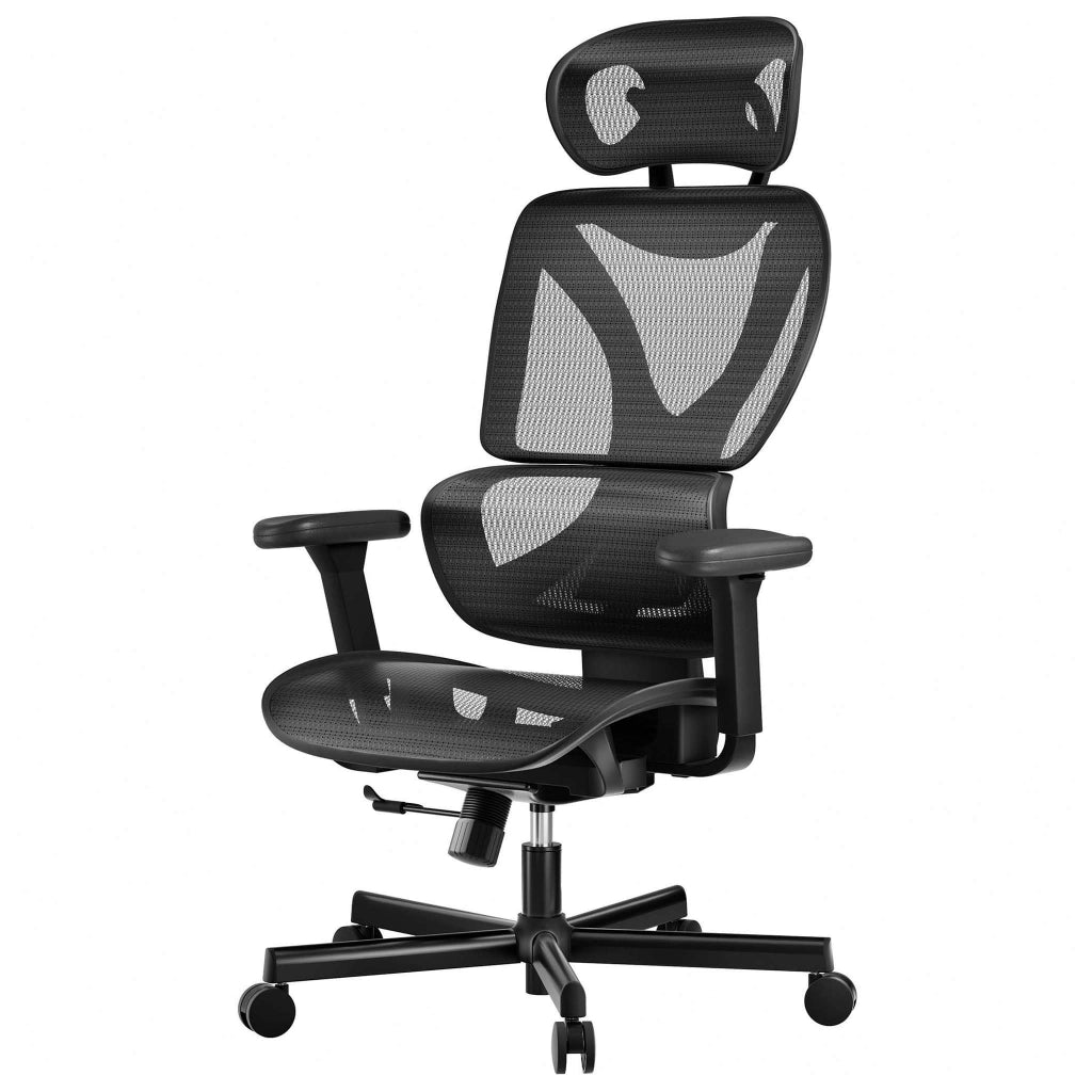 Sedia da ufficio ergonomica con regolazione di poggiatesta, braccioli e schienale, max 150 kg