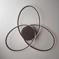 Plafoniera in metallo e alluminio Marrone con 3 LED integrati 67x h8 cm