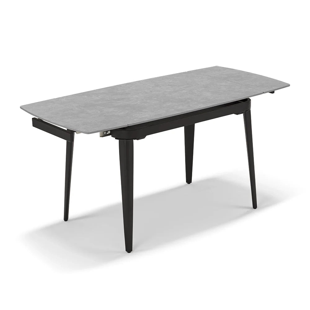 Tavolo da pranzo allungabile 110X72 Pietra Grigia modello ZANTE fino a a 160 CM per sala da pranzo, cucina e soggiorno, design moderno con top in grès ceramico