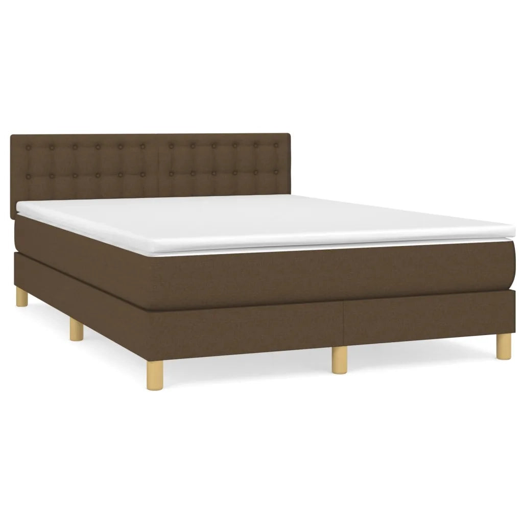 Giroletto a Molle con Materasso Marrone Scuro 140x190cm Tessutocod mxl 123524