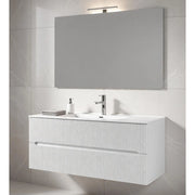 Composizione mobile bagno sospeso con cassetti cm 120 cannettato mod. STICK - Bianco Opaco