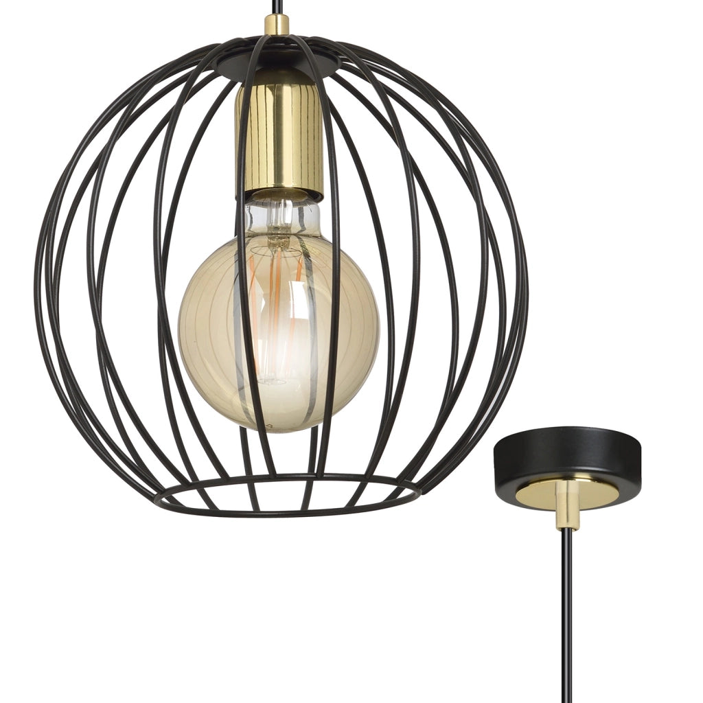 Sospensione Contemporanea Omoikane Acciaio Nero 1 Luce E27 Ip20