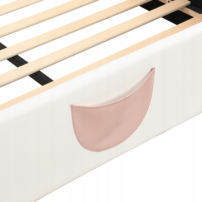 Letto per bambini 140x200 - Xylo - Rosa e bianco con LED