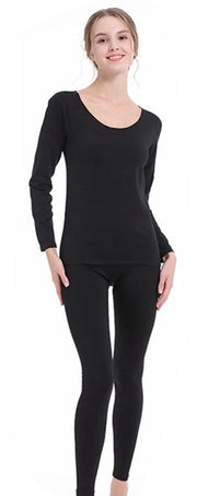 Set di calze termiche per donne - Pantaloncini termici - Maniche senza cuciture - Collo a camicia - Cintura elastica - Leggins termici