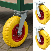 Set 2 ruote girevoli da trasporto, antiforatura, 220x58 mm, 100 kg/ruota, con piastra di montaggio