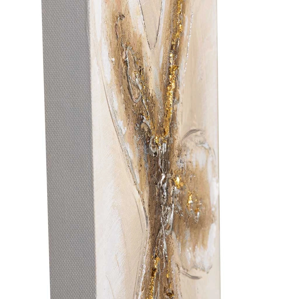 Quadro dipinto a mano con rilievo marrone 40x40x2,5h