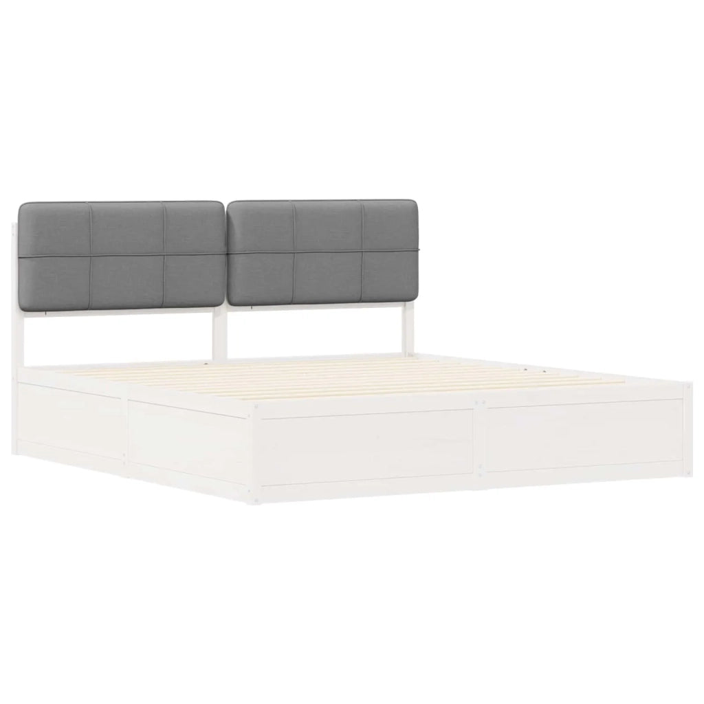 Letto con Testiera Rivestita Grigio chiaro 180 x 200 cm