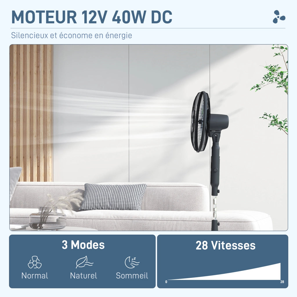 Ventilatore da pavimento ¨C zephmum ¨C 42 cm 40W nero