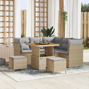 Set Divano da Giardino con cuscino 8 pcs beige e grigio chiaro 3363432