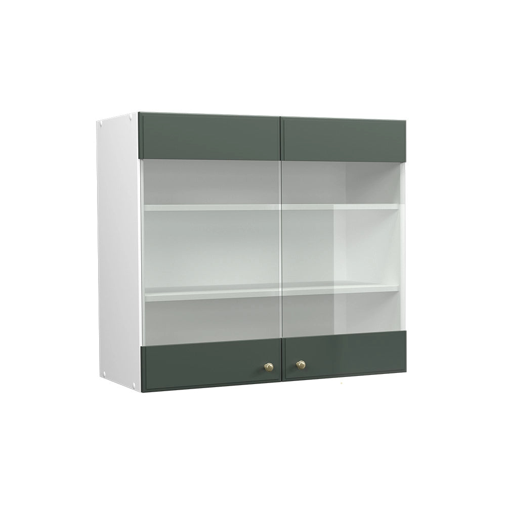 Vicco Mobile da cucina in vetro Verde-oro Country House 80 cm