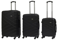 Set 3 Valigie Trolley Rigide in ABS 4 Ruote TSA Ravizzoni Giove Nero