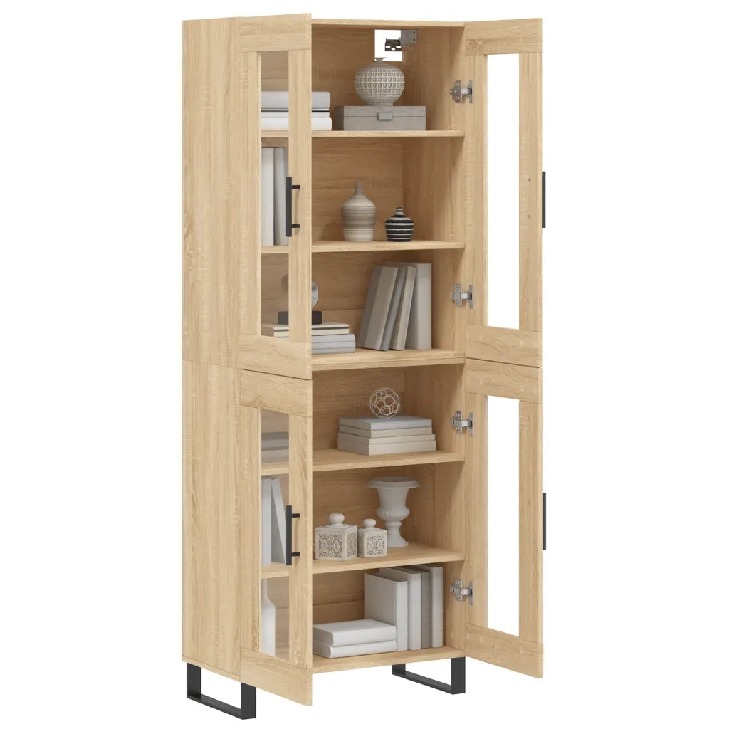 Credenza-Buffet-Armadio da cucina Rovere Sonoma 69,5x34x180 cm in Legno Multistrato 285678