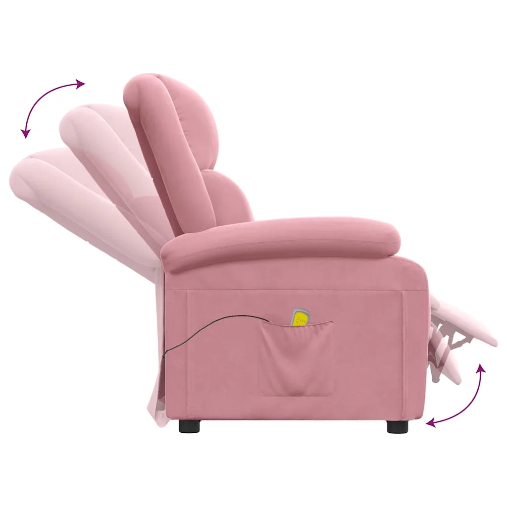 Divano Sedia-Poltrona Massaggiante Rosa in Velluto