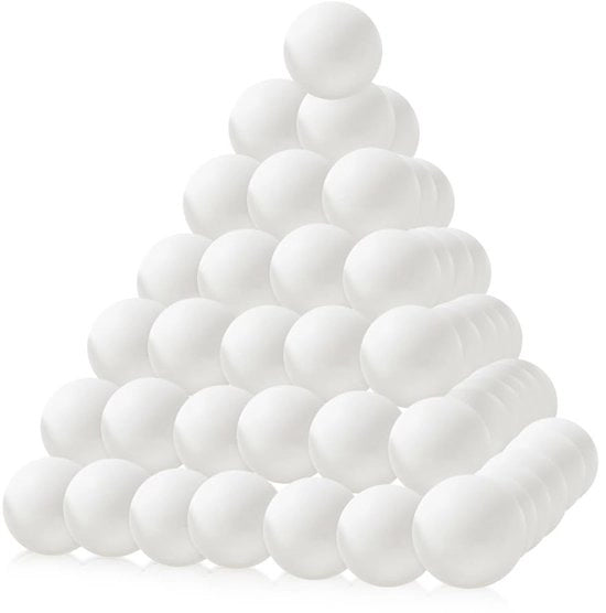 Tavole da Ping Pong 50 pezzi - Materiale Plastico Bianco - Sicuro e Ecologico - Resistentente allo Sfregamento - Adatto per Feste per Bambini - Buona Spin e Controllo - Palline da Ping Pong