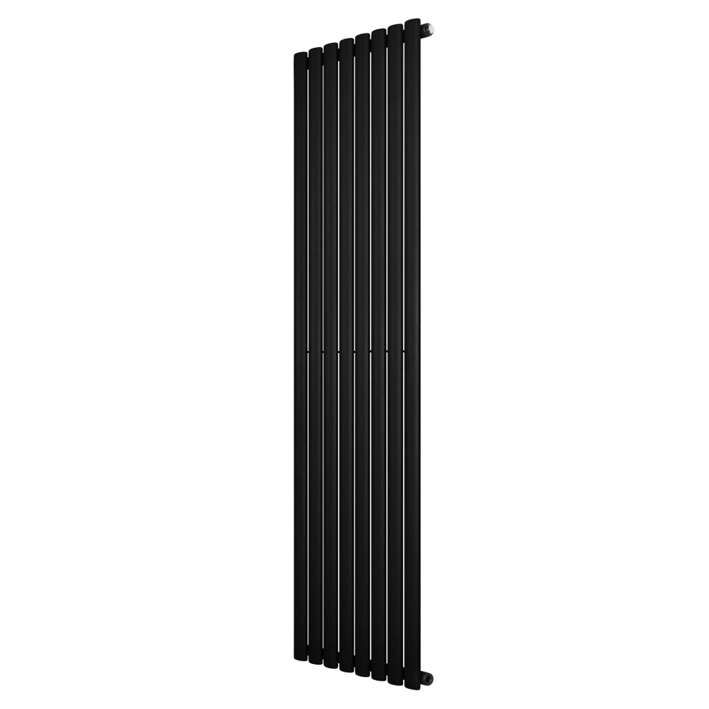 Radiatore Verticale Design Ovale Colonna Singola Nero 1800x480 mm