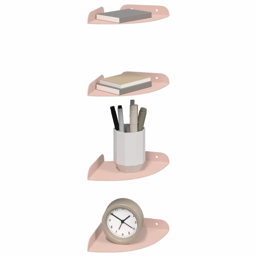 Mensola sospesa con lo scaffale 4 pcs Rosa 15 x 15 x 2 cm