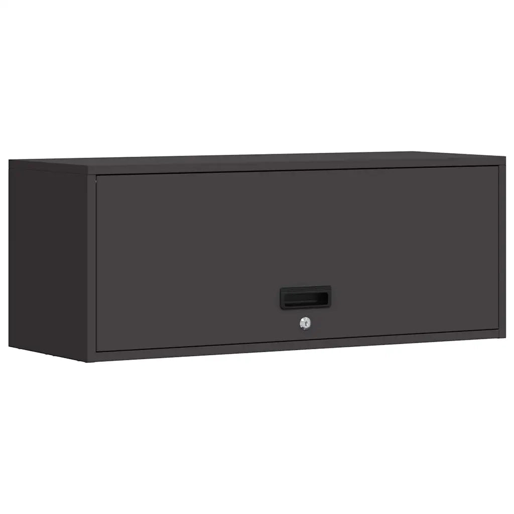 Armadio a muro per garage Nero 90 x 33 x 35 cm