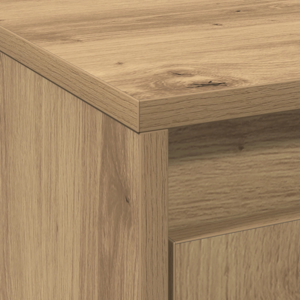 Mobile TV con LED Rovere Artigianale 139.5x34x50 cm Legno Ingegrato