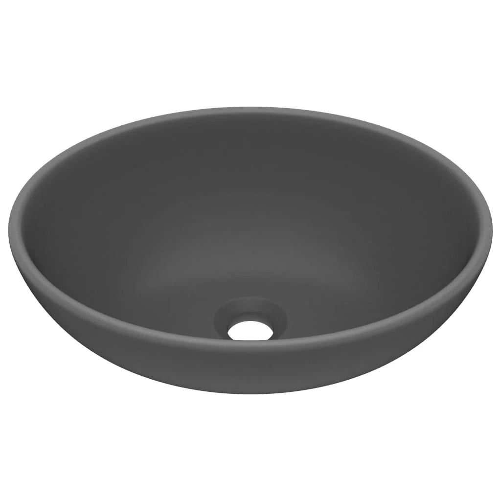 Lavabo ovale di lusso 40x33 cm in ceramica grigio scuro opaco 02_0002670