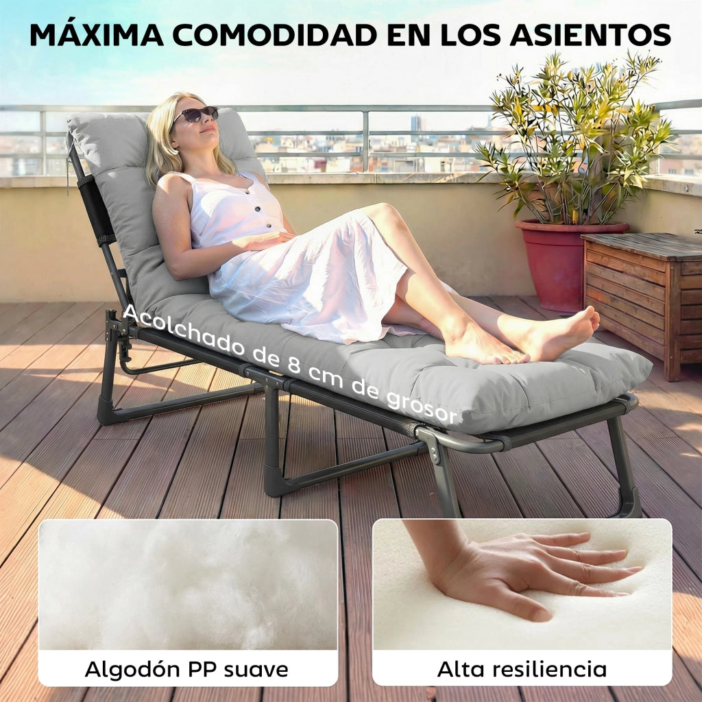 Cuscini per Tumbonas 180x55 cm ¨C zephmum ¨C Grigio Chiaro UPF30+