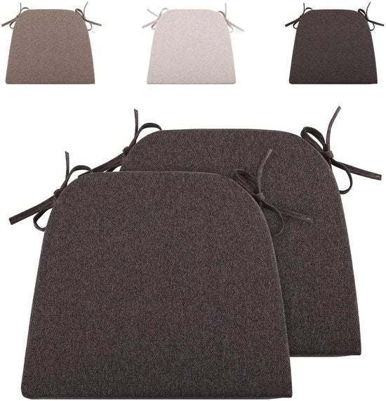 Cuscino per giardino 43x41 cm - 2 pezzi - Antiscivolo con strisce - Grigio scuro