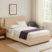Reading, Letto Singolo Sfoderabile Made in Italy, Beige