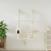 Albero per Gatti con Tiragraffi a Parete Crema 153 cm 172404