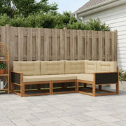 Set di divani da esterno con cuscino 4 pcs Naturale e Beige 3382516