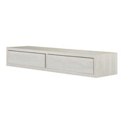Mensola da Muro con Cassetto, Comodino Sospeso, Mensola da Parete, Rovere Sbiancato, 88,2x13,4 p23,7 cm - Domino Maxi