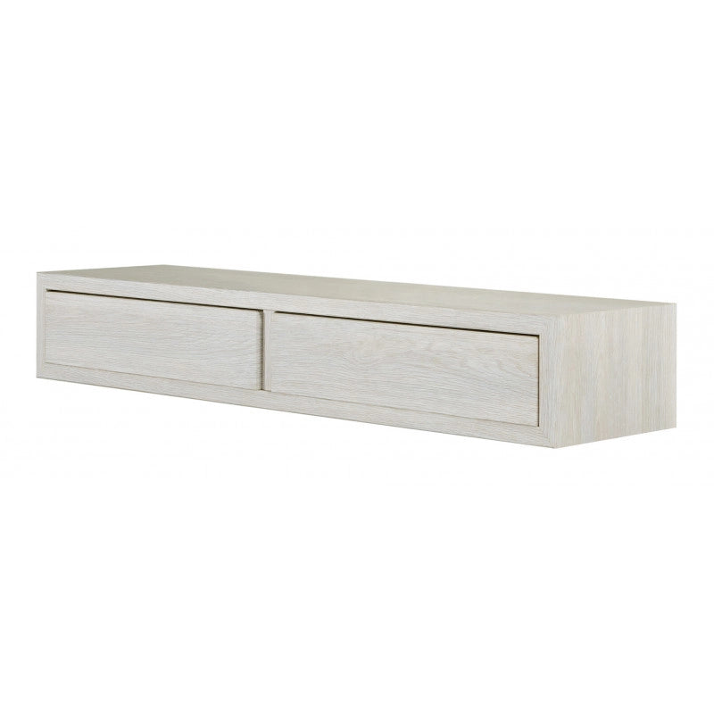 Mensola da Muro con Cassetto, Comodino Sospeso, Mensola da Parete, Rovere Sbiancato, 88,2x13,4 p23,7 cm - Domino Maxi