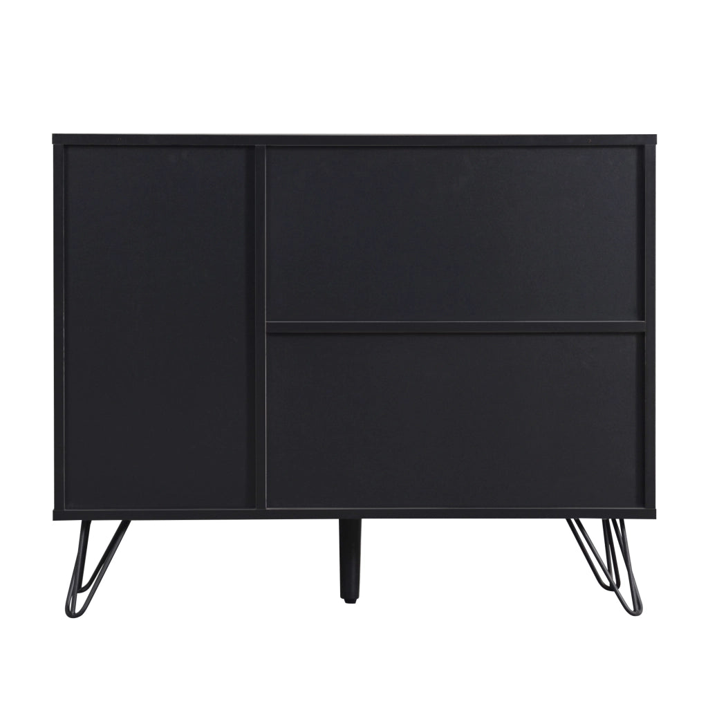 ARMADIO Contenitore 90x30x71,5 cm Nero e effetto legno con cassetto