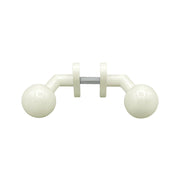 Maniglia su rosetta tonda SAGUATTI  D00/50K in alluminio bianco lucido, 2 pezzi