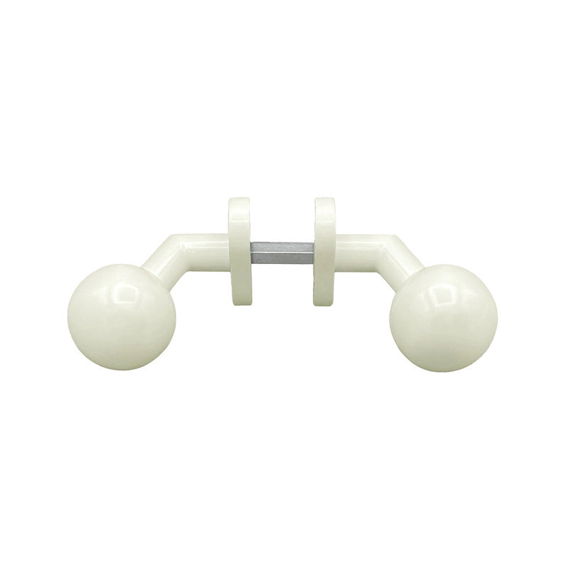 Maniglia su rosetta tonda SAGUATTI  D00/50K in alluminio bianco lucido, 2 pezzi