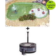 Set laghetto per tartarughe e giardino ninja da 210 lt + pompa con filtro ecopond 2.0 laghetto magic
