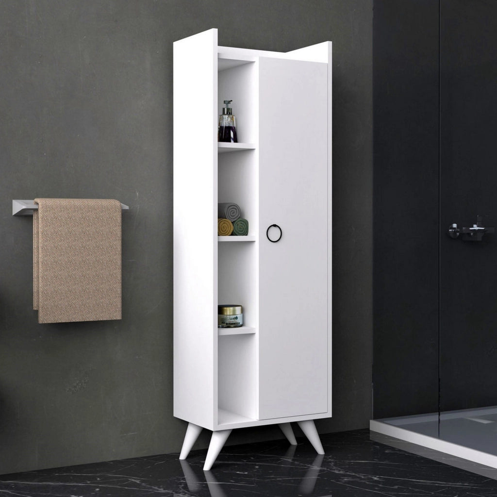 Forchia, Mobile Colonna 3 Ripiani, 50x32x140h cm Bianco
