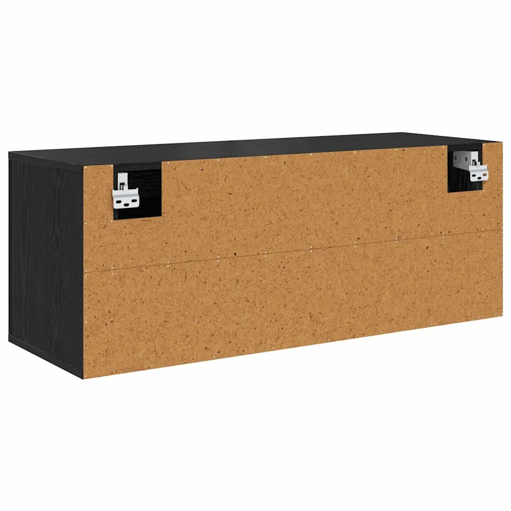 Mobile per scarpe con lo scaffale Rovere nero 100 x 35 x 38 cm
