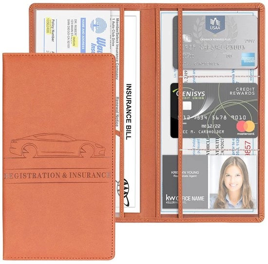 Porta documenti in PU con organizzatore per mani - Document holder A4 - Tas autoportante per documenti - Compacto e duraturo - Nero/Caffè