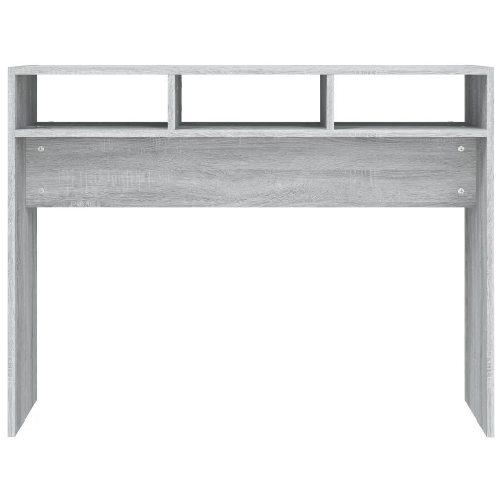Tavolino Consolle-Tavolino da soggiorno-Tavolo Grigio Sonoma 105x30x80 cm Legno Multistrato
