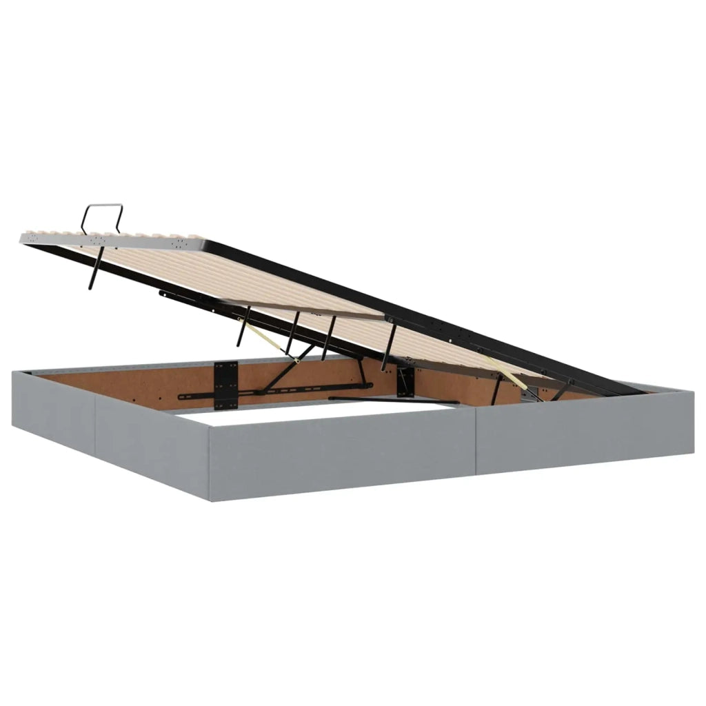 Letto ottomano Grigio chiaro 200 x 200 cm Tessuto 3442844