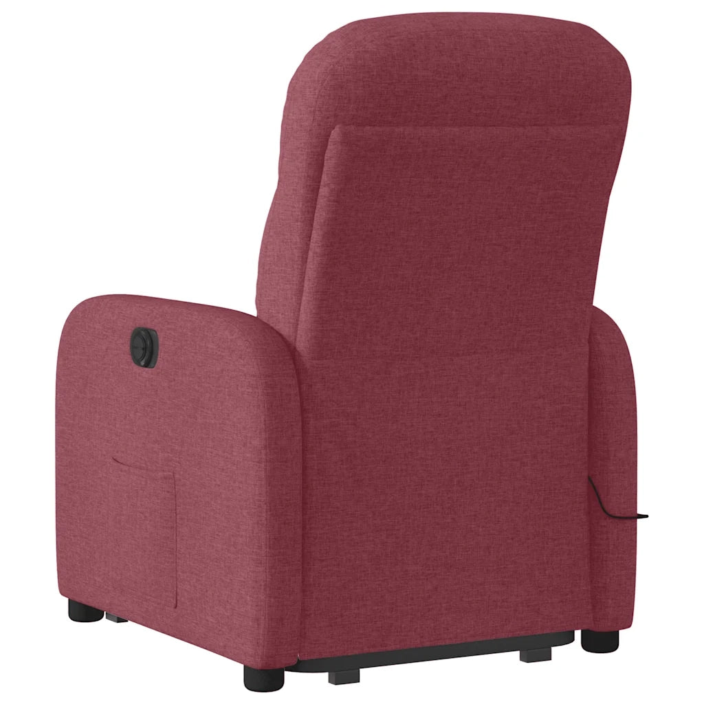 Poltrona Alzapersona Massaggiante Elettrica Rosso Vino Tessuto 3303005