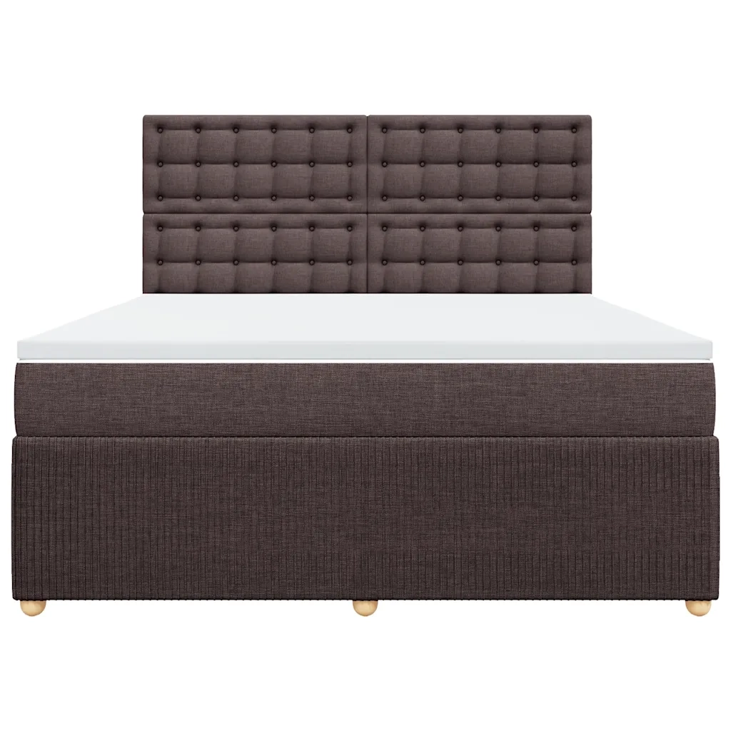 Giroletto a Molle con Materasso Marrone Scuro 180x200cm Tessuto 3294452