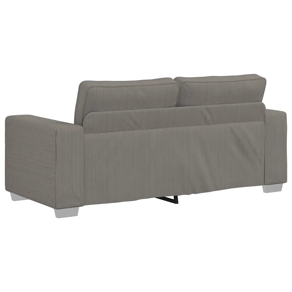 Divano Divanetto Grigio Chiaro 180x77x82cm Tessuto di Velluto a Coste 4105200