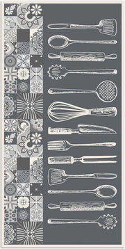 Tappeto in Vinile per Cucina Grigio 80x150 cm - Copertura per Pavimento Antiscivolo e Antimuffa - Grande Tappeto PVC per Salotto