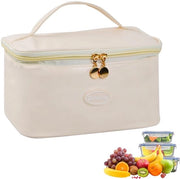 Mini Tas Isolante per Picnic Geïsoleerde Tas per Lavoro e Scuola con Rivestimento Termico per Uomo e Donna in Beige
