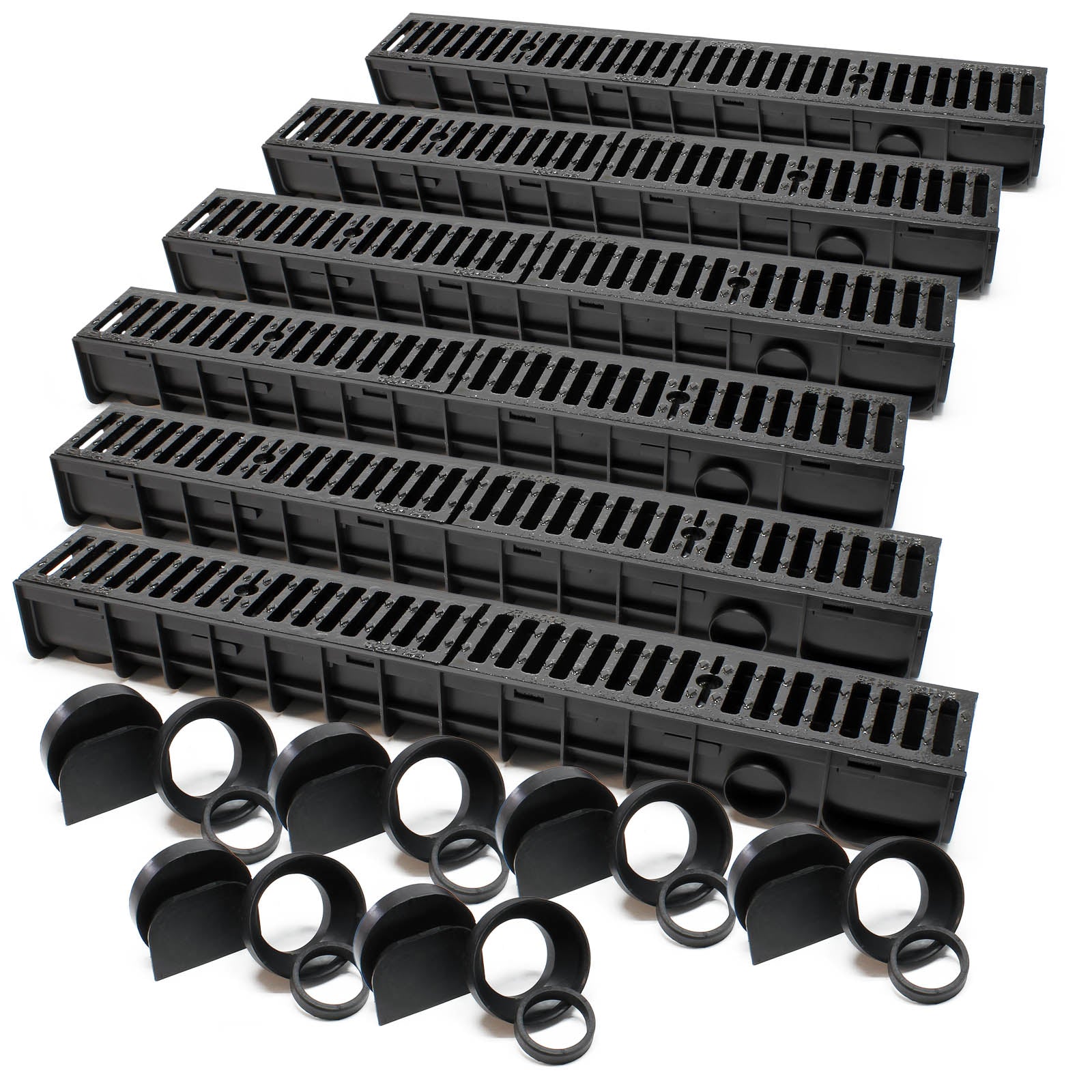 Canale di scolo 6x1m con griglia per scarico acqua 12,5t Canaletta di drenaggio