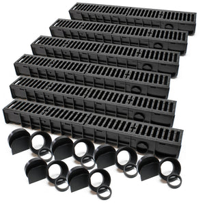 Canale di scolo 6x1m con griglia per scarico acqua 12,5t Canaletta di drenaggio