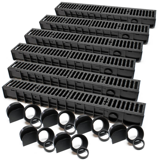 Canale di scolo 6x1m con griglia per scarico acqua 12,5t Canaletta di drenaggio