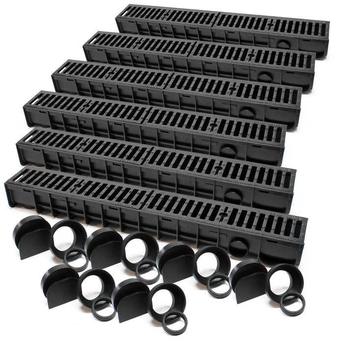 Canale di scolo 6x1m con griglia per scarico acqua 12,5t Canaletta di drenaggio