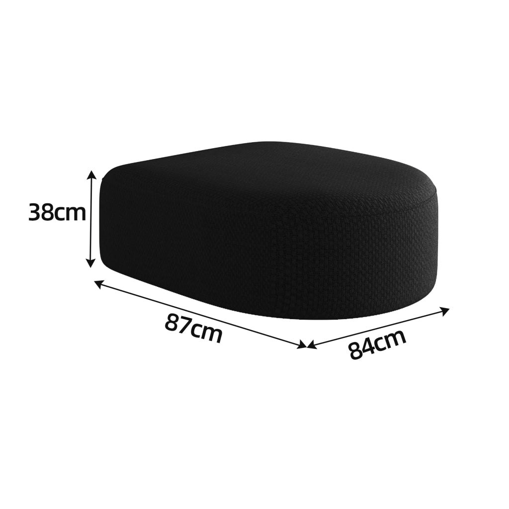 Pouf in tessuto senza montaggio con seduta confortevole e struttura imbottita per soggiorno nero 93 × 22 × 22 cm